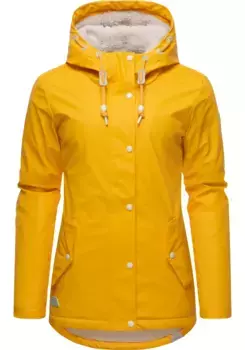 Дождевик Ragwear "Мардж" с капюшоном, женский зимний плащ на теплой подкладке, желтый