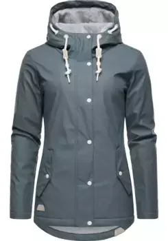 Дождевик Ragwear "Мардж" с капюшоном, женский зимний плащ на теплой подкладке, серый