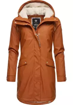 Дождевик Ragwear "Тинсли" с капюшоном, стильная парка-дождевик на зиму, цвет Zimt