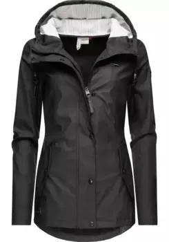 Дождевик Ragwear "YM-Marge", с капюшоном, стильная переходная куртка с большим капюшоном, черный