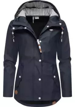 Дождевик Ragwear "YM-Marge", с капюшоном, стильная переходная куртка с большим капюшоном, синий
