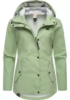 Дождевик Ragwear "YM-Marge", с капюшоном, стильная переходная куртка с большим капюшоном, зеленый