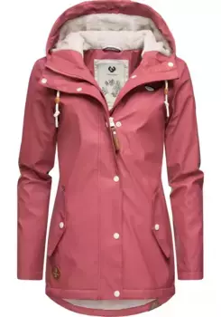Дождевик Ragwear "YM-Marge", с капюшоном, стильная переходная куртка с большим капюшоном, розовый