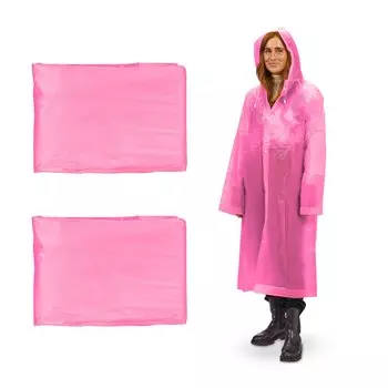 Дождевик relaxdays 2 x Regenmantel, розовый