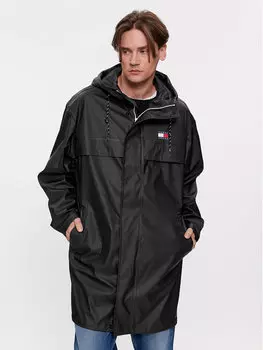 Дождевик стандартного кроя Tommy Jeans, черный