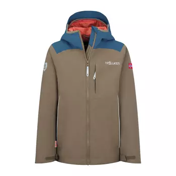 Дождевик Trollkids Bergen, цвет Mokkabraun/Atlantisblau/Orange