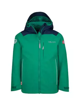 Дождевик Trollkids Bergen, цвет Pfeffergrn/Marineblau