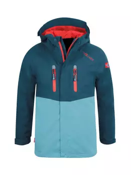 Дождевик Trollkids Nusfjord, цвет Petrolblau/Rot