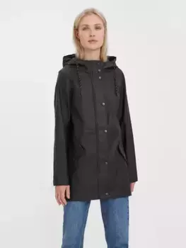Дождевик Vero Moda "VMMALOU COATED JACKET", с капюшоном, черный