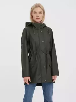 Дождевик Vero Moda "VMMALOU COATED JACKET", с капюшоном, цвет Peat