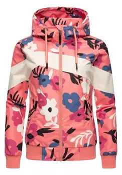 Дождевик/водоотталкивающая куртка BERGANGS NUGGIE BLOCK FLOWER Ragwear, цвет coralle