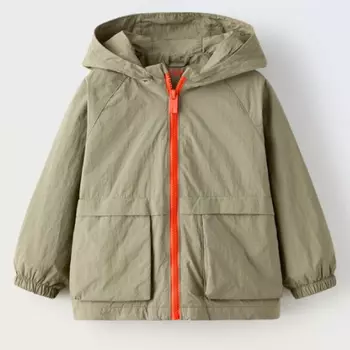 Дождевик Zara Contrast Water-repellent, хаки