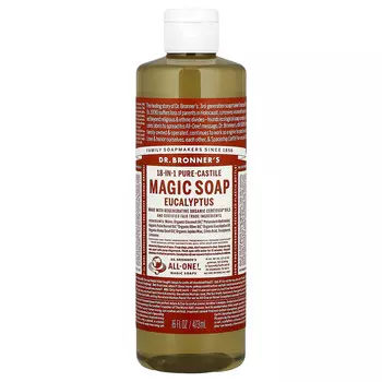Dr. Bronner's, Чистое кастильское мыло из конопли 18-в-1, эвкалипт, 16 жидких унций (473 мл)