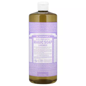Dr. Bronner's, Чистое кастильское мыло из конопли 18 в 1, лаванда, 946 мл (32 жидк. унц.)