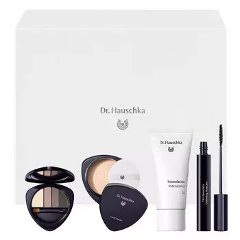 Dr. Hauschka, Every Day Beauty набор теней для век и палетка для бровей 5,3 г + тональный крем для лица 30 мл + прозрачная рассыпчатая пудра 12 г + тушь для ресниц 6 мл