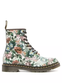 Dr. Martens 1460 floral-print leather boots, белый