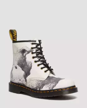 Dr. Martens 1460 Tate 'Decalcomania' Кожаные ботинки на шнуровке с обратной стороны, цвет Multi — Backhand