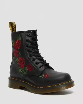 Dr. Martens 1460 Vonda Кожаные ботинки на шнуровке с цветочным принтом, цвет Black — Softy T