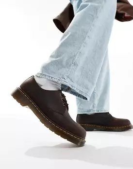 Dr Martens – 1461 – Темно-коричневые туфли на шнуровке с 3 рядами люверсов