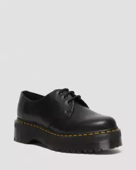 Dr. Martens 1461 Туфли на платформе из гладкой кожи, цвет Black — Polished Smooth