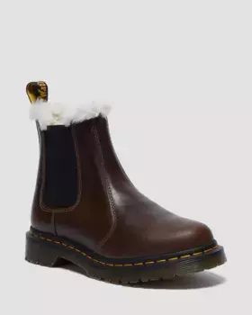 Dr. Martens 2976 Женские ботинки челси на подкладке из искусственного меха, цвет Khaki — Orleans