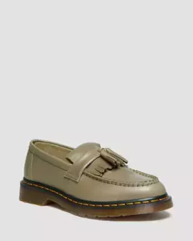 Dr. Martens Adrian Carrara Кожаные лоферы с кисточками, цвет Olive — Carrara