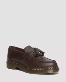 Dr. Martens Adrian Crazy Horse Кожаные лоферы с кисточками, цвет Dark Brown — Crazy Horse