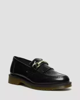 Dr. Martens Adrian Snaffle Гладкие кожаные лоферы-килти, цвет Black — Polished Smooth