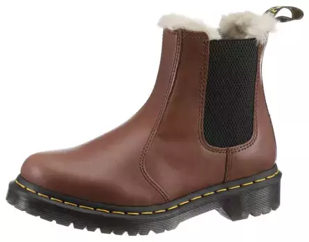 DR. MARTENS Ботинки челси "Леонора", ботинки на массивном каблуке, туфли на платформе, ботинки на теплой подкладке, цвет Cognac