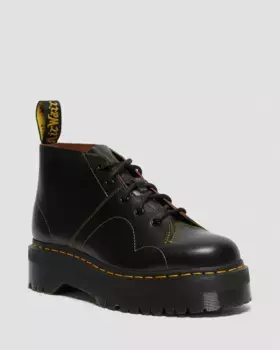 Dr. Martens Церковные ботинки обезьяны на платформе, цвет Black — Vintage Smooth