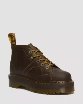 Dr. Martens Church Arc Crazy Horse Ботинки обезьянки на платформе, цвет Dark Brown — Crazy Horse