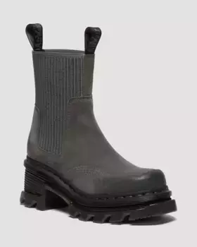 Dr. Martens Corran Челси Восковидные замшевые ботинки на каблуке, цвет Gunmetal — Waxy Suede Waterproof