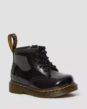 Dr. Martens Infant 1460 Лакированные ботинки на шнуровке, цвет Black — Patent Leather