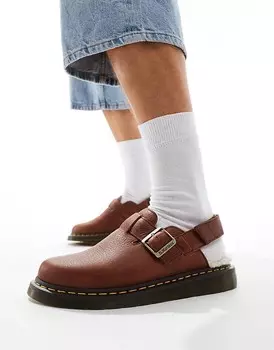 Dr. Martens – Jorge II – Светло-коричневые кожаные шлепанцы на меховой подкладке