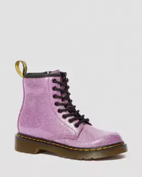 Dr. Martens Junior 1460 Блестящие ботинки на шнуровке, цвет Dark Pink — Coated Glitter