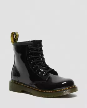 Dr. Martens Junior 1460 Лакированные ботинки на шнуровке, цвет Black — Patent Leather