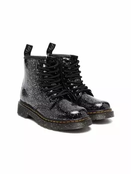 Dr. Martens Kids ботинки 1460 с блестками, черный