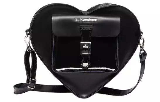 Dr.Martens Сумка из гладкой кожи в форме сердца, рюкзак, сумка через плечо, сумка через плечо, обычная женская, черная