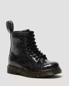 Dr. Martens Toddler 1460 Блестящие ботинки на шнуровке, цвет Black — Cosmic Glitter