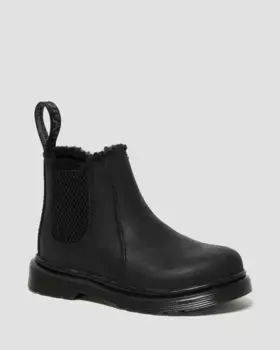 Dr. Martens Toddler 2976 Ботинки челси на подкладке из искусственного меха, цвет Black — Republic Waterproof