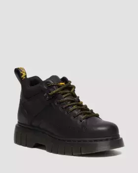 Dr. Martens Woodard Grizzly Кожаные низкие повседневные ботинки, цвет Black — Grizzly