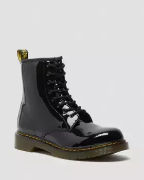 Dr. Martens Youth 1460 Лакированные ботинки на шнуровке, цвет Black — Patent Leather