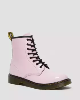 Dr. Martens Youth 1460 Лакированные ботинки на шнуровке, цвет Pale Pink — Patent Leather