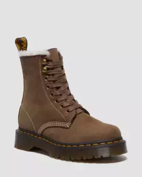 Dr. Martens Женские ботинки 1460 Bex на меховой подкладке на шнуровке, цвет Buttersoft Wp