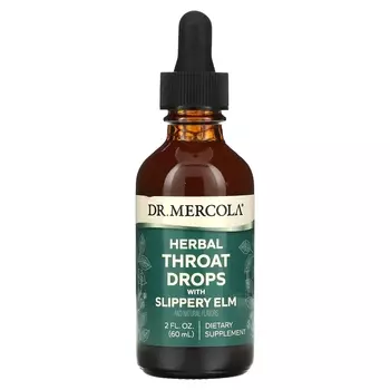 Dr. Mercola Herbal Throat Drops with Slippery Elm, 60 мл