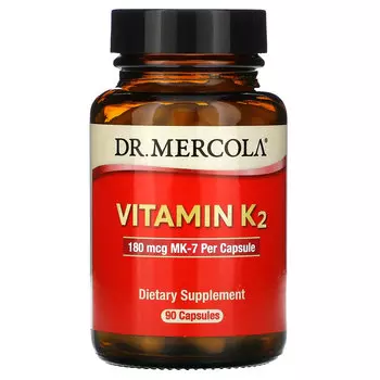 Dr. Mercola, Витамин K2, 180 мкг, 90 капсул