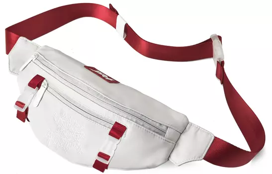 DRACONITE Сумка из полиэстера через плечо, сумка на плечо, сумка-слинг, поясная сумка, обычная, унисекс, серо-красная, контрастная