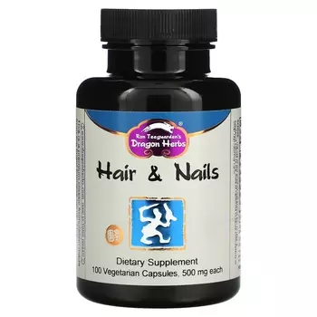 Dragon Herbs Для волос и ногтей 500 мг, 100 вегетарианских капсул