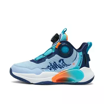 Дракон родил девятерых сыновей Детские баскетбольные кроссовки GS Low-top Big Wasp, голубой