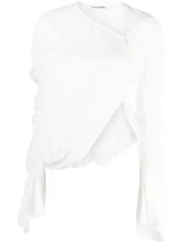 Драпированная блузка асимметричного кроя Acne Studios, белый